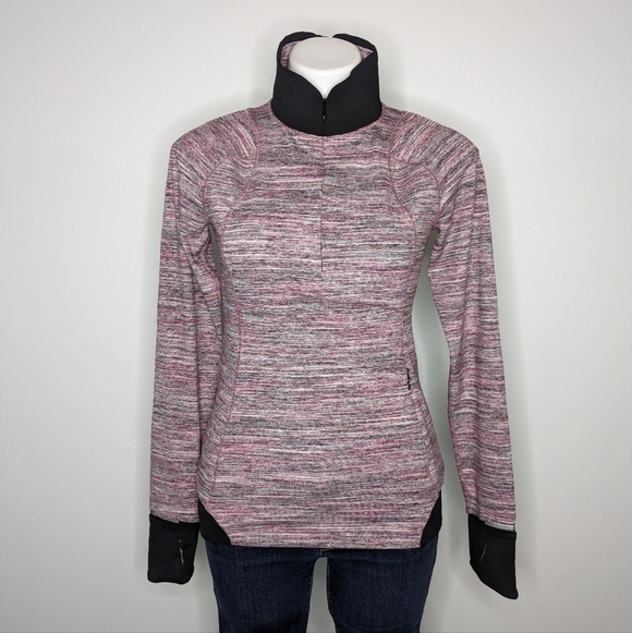 lululemon athletica Jackets & Blazers - Lululemon Runderful heathered pink 1/2 zip exercise workout pullover jacket 8